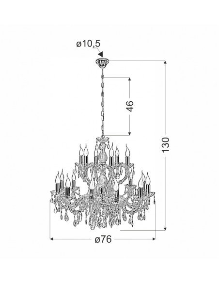 CANDELLUX MARIA TERESA LAMPA WISZĄCA 18X40W E14 ZŁOTY 30-94615