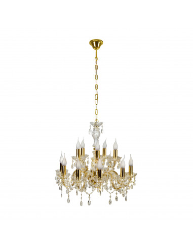 CANDELLUX MARIA TERESA LAMPA WISZĄCA 12X40W E14 ZŁOTY 30-94608
