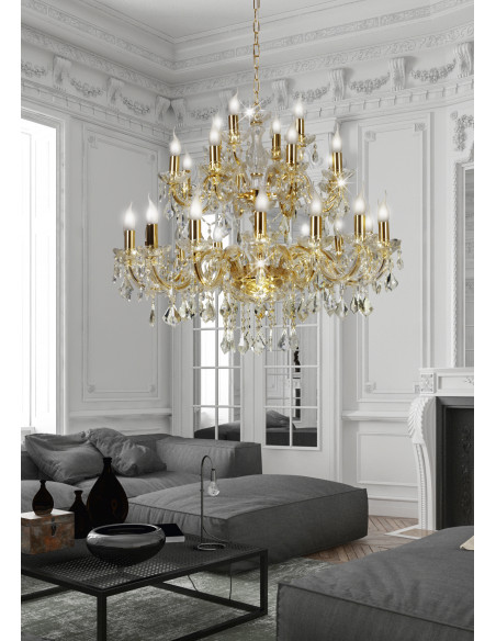 CANDELLUX MARIA TERESA LAMPA WISZĄCA 28X40W E14 ZŁOTY 30-94622
