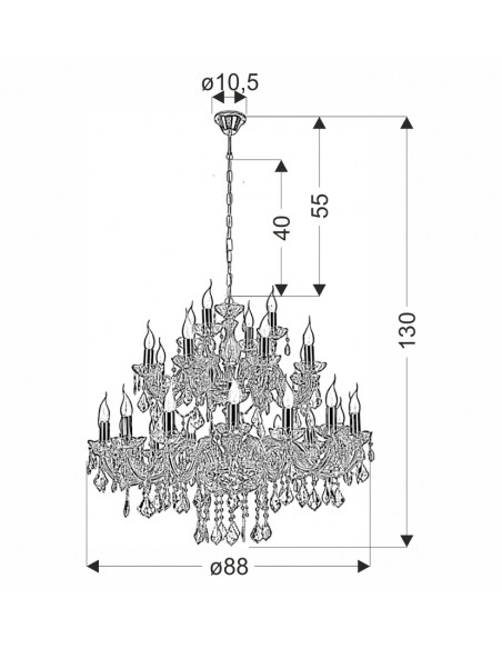 CANDELLUX MARIA TERESA LAMPA WISZĄCA 28X40W E14 ZŁOTY 30-94622