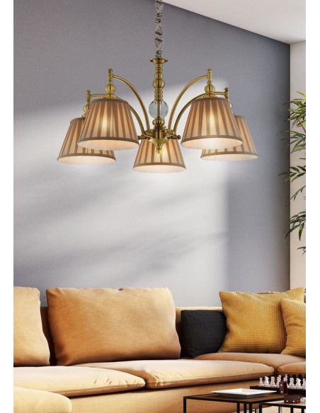 CANDELLUX AUSTIN LAMPA WISZĄCA 5X40W E14 PATYNA 35-13859