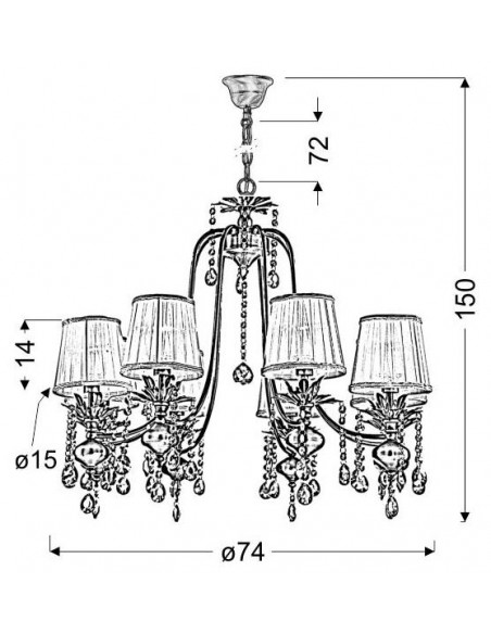 CANDELLUX ADONIS LAMPA WISZĄCA 8X40W E14 PATYNA 38-13873