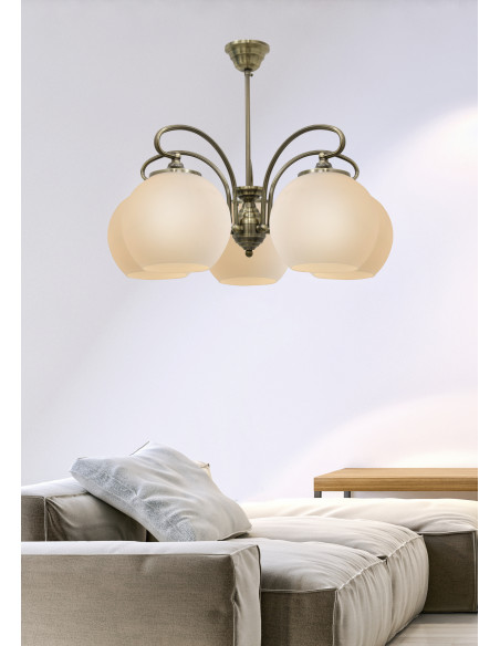 CANDELLUX ORBIT LAMPA WISZĄCA 5X60W E27 PATYNOWA MIEDŹ 35-69368