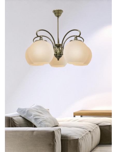 CANDELLUX ORBIT LAMPA WISZĄCA 5X60W E27 PATYNOWA MIEDŹ 35-69368