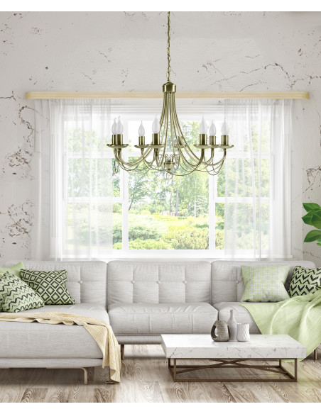 CANDELLUX MUZA LAMPA WISZĄCA 8X40W E14 PATYNA 38-69187