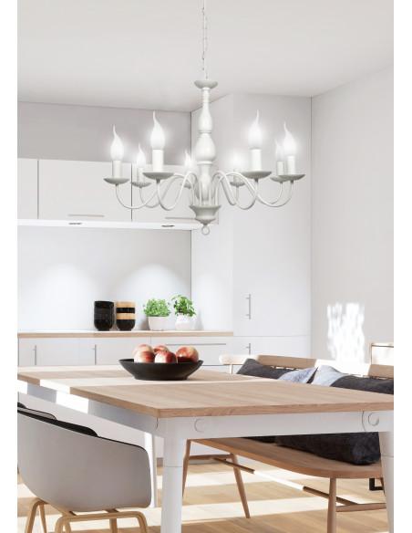 CANDELLUX BELLAGIO LAMPA WISZĄCA 8X40W E14 KREMOWY 38-96510