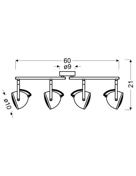CANDELLUX PENT LAMPA SUFITOWA LISTWA 4X50W GU10  BETONOWY SZARY 94-68071
