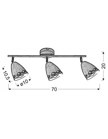 CANDELLUX COTY LAMPA SUFITOWA LISTWA 3X40W E14 CZARNY 93-67173