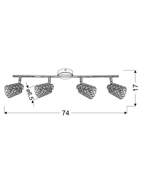 CANDELLUX YORK LAMPA SUFITOWA LISTWA 4X40W G9 CHROM 94-00118
