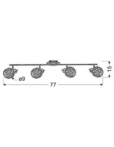 CANDELLUX HORUS LAMPA SUFITOWA LISTWA 4X40W G9 CHROM 94-19165