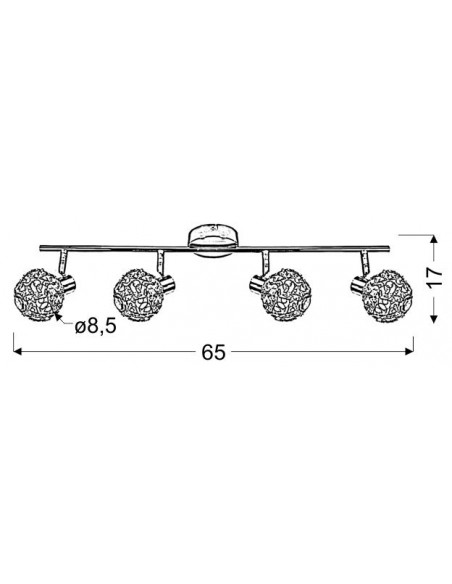 CANDELLUX COLLAR LAMPA SUFITOWA LISTWA 4X40W G9 CHROM 94-13743