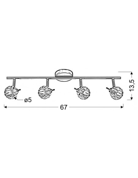 CANDELLUX BOMBOLA LAMPA SUFITOWA LISTWA 4X40W G9 CHROM BEZ ŻARÓWEK 94-70319