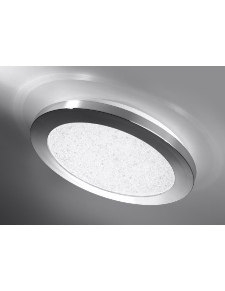 CANDELLUX PIXEL LAMPA SUFITOWA PLAFON 40 24W LED IP44 CHROM+GRANILA 3000K 10-67432