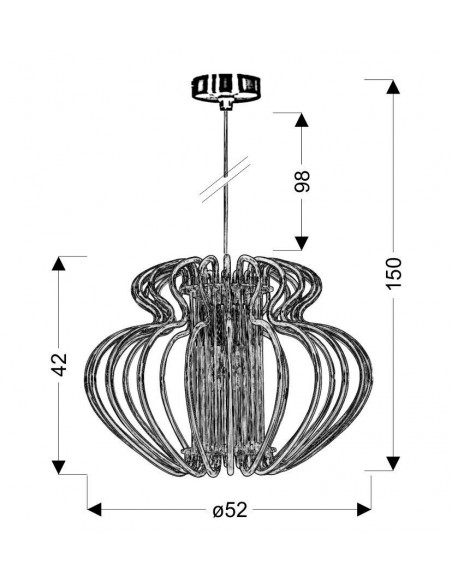 CANDELLUX IMPERIA LAMPA WISZĄCA 1X60W E27 520X420 DUŻA NIEBIESKA PROMOCJA 31-36561