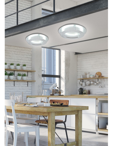 CANDELLUX MERLE LAMPA SUFITOWA PLAFON 40 18W LED 3000K SREBRNY 98-66176