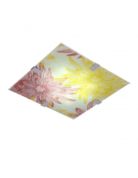 CANDELLUX GEORGIA LAMPA SUFITOWA PLAFON 40X40 16W LED CZERWONO ŻÓŁTY 6500K 10-45362