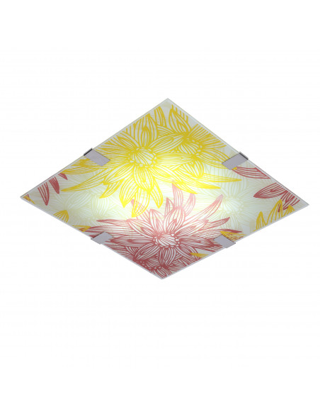 CANDELLUX GEORGIA LAMPA SUFITOWA PLAFON 40X40 16W LED CZERWONO ŻÓŁTY 6500K 10-45362