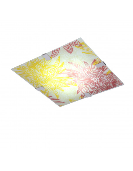 CANDELLUX GEORGIA LAMPA SUFITOWA PLAFON 40X40 16W LED CZERWONO ŻÓŁTY 6500K 10-45362