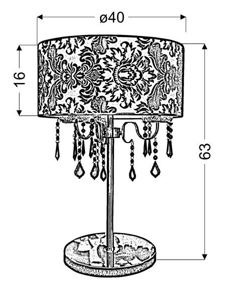 CANDELLUX ASTOR LAMPA GABINETOWA 3X40W E14 + ABAŻUR 77-31085 43-80540