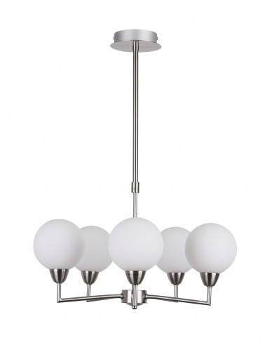 CANDELLUX Logos lampa wisząca satynowy 5x25w g9 klosz biały 35-05458