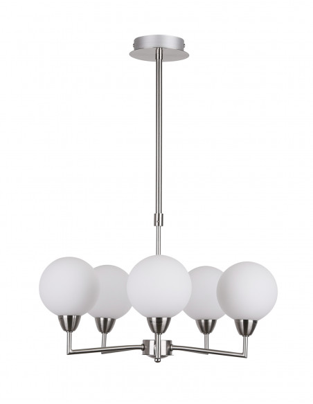 CANDELLUX Logos lampa wisząca satynowy 5x25w g9 klosz biały 35-05458