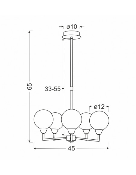 CANDELLUX Logos lampa wisząca satynowy 5x25w g9 klosz biały 35-05458