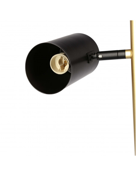 CANDELLUX PERRET LAMPA PODŁOGOWA CZARNY+ZŁOTY MATOWY 2X15W GU10 KLOSZ CZARNY 52-00019