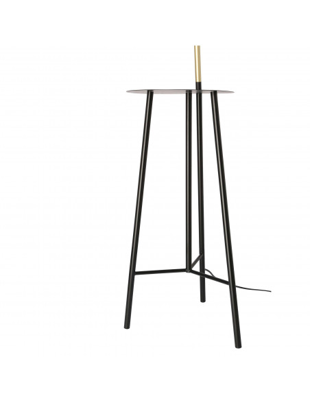 CANDELLUX PERRET LAMPA PODŁOGOWA CZARNY+ZŁOTY MATOWY 2X15W GU10 KLOSZ CZARNY 52-00019