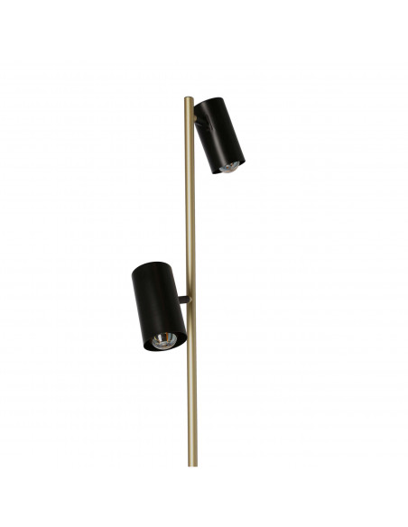 CANDELLUX PERRET LAMPA PODŁOGOWA CZARNY+ZŁOTY MATOWY 2X15W GU10 KLOSZ CZARNY 52-00019