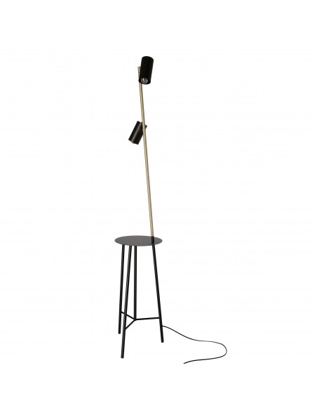CANDELLUX PERRET LAMPA PODŁOGOWA CZARNY+ZŁOTY MATOWY 2X15W GU10 KLOSZ CZARNY 52-00019