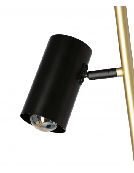 CANDELLUX PERRET LAMPA PODŁOGOWA CZARNY+ZŁOTY MATOWY 2X15W GU10 KLOSZ CZARNY 52-00019