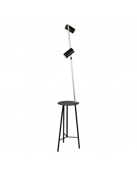 CANDELLUX PERRET LAMPA PODŁOGOWA CZARNY+ZŁOTY MATOWY 2X15W GU10 KLOSZ CZARNY 52-00019