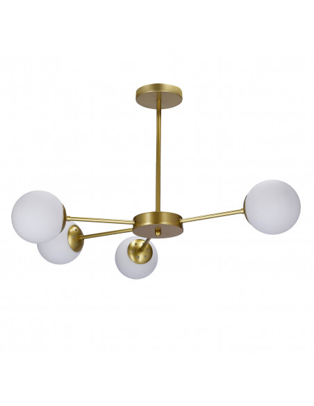 CANDELLUX Mati lampa wisząca mosiądz 4x20w g9 klosz biały 34-01566