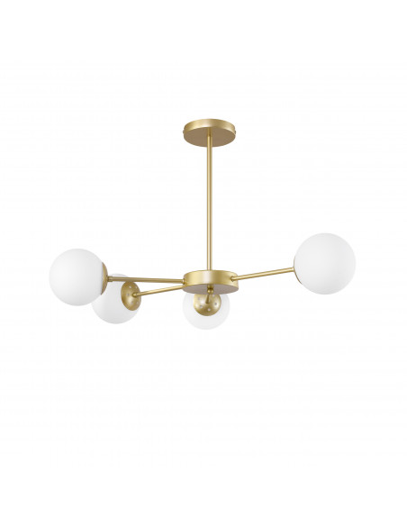 CANDELLUX Mati lampa wisząca mosiądz 4x20w g9 klosz biały 34-01566