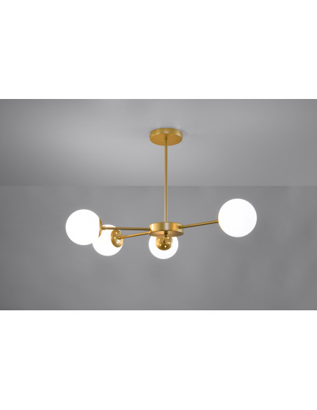 CANDELLUX Mati lampa wisząca mosiądz 4x20w g9 klosz biały 34-01566