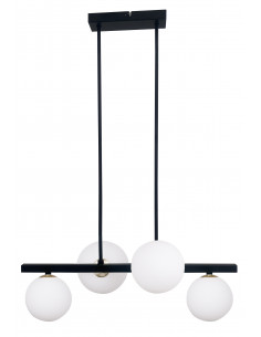CANDELLUX Kama lampa wisząca czarny+złoty 4x28w g9 klosz biały 34-01214