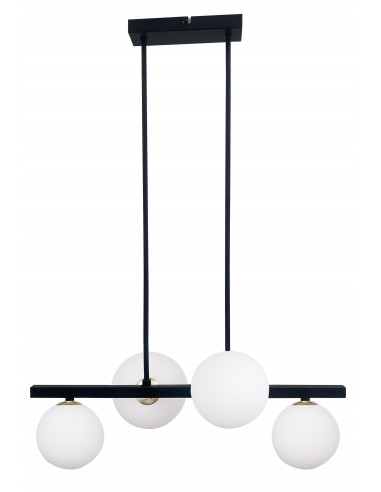 CANDELLUX Kama lampa wisząca czarny+złoty 4x28w g9 klosz biały 34-01214
