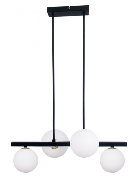 CANDELLUX Kama lampa wisząca czarny+złoty 4x28w g9 klosz biały 34-01214