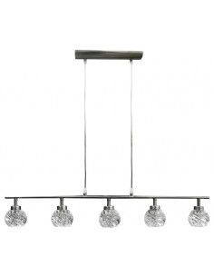 CANDELLUX GIRA ZWIS 5X40W G9 SATYNA NIKIEL+KRYSZTAŁ PROMOCJA 35-04607