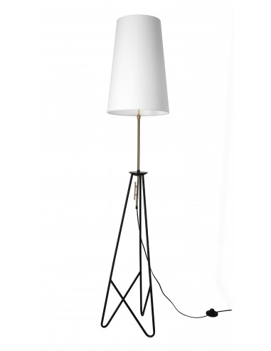 CANDELLUX TAFLO LAMPA PODŁOGOWA CZARNO ZŁOTA 1X60W E27 ABAŻUR BIAŁY 51-07322