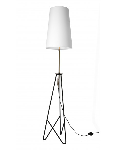 CANDELLUX TAFLO LAMPA PODŁOGOWA CZARNO ZŁOTA 1X60W E27 ABAŻUR BIAŁY 51-07322