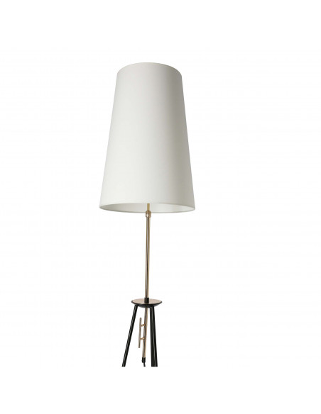 CANDELLUX TAFLO LAMPA PODŁOGOWA CZARNO ZŁOTA 1X60W E27 ABAŻUR BIAŁY 51-07322
