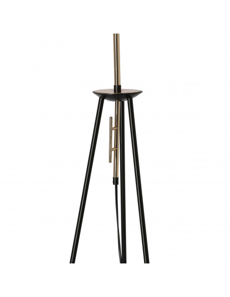 CANDELLUX TAFLO LAMPA PODŁOGOWA CZARNO ZŁOTA 1X60W E27 ABAŻUR BIAŁY 51-07322