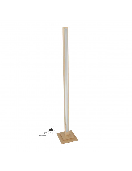 CANDELLUX ALSET LAMPA PODŁOGOWA DREWNO BUK + SREBRNY 1X8W LED 4000 51-06202