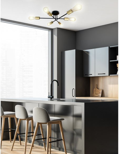 CANDELLUX Crespilo lampa sufitowa czarny 6x40w e27 36-01245