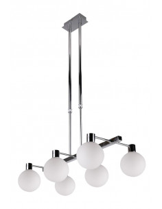 CANDELLUX Maldus lampa wisząca chromowy 6x40w g9 klosz biały 36-01481