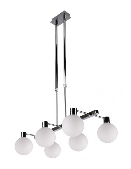 CANDELLUX Maldus lampa wisząca chromowy 6x40w g9 klosz biały 36-01481