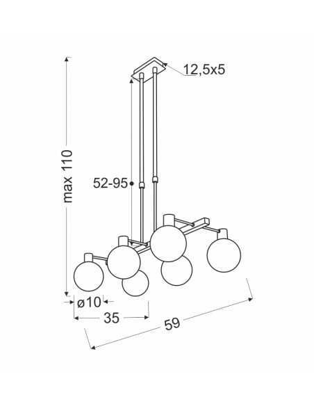 CANDELLUX Maldus lampa wisząca chromowy 6x40w g9 klosz biały 36-01481