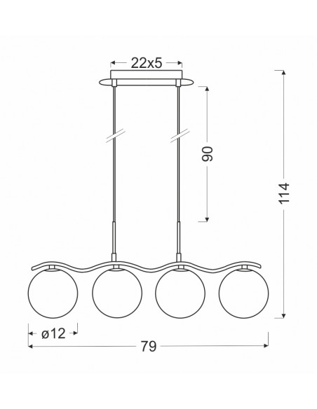 CANDELLUX Ramon lampa wisząca chromowy 4x40w g9 klosz biały 34-01412