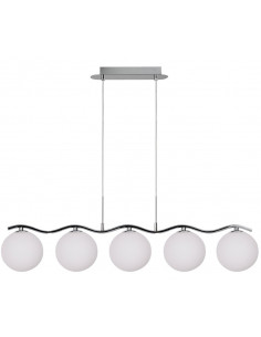 CANDELLUX Ramon lampa wisząca chromowy 5x40w g9 klosz biały 35-01429